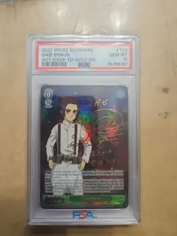 Psa 10 Weiss Schwarz Attack On Titan Gabi Braun Sp Td Gold Signature - Image 1