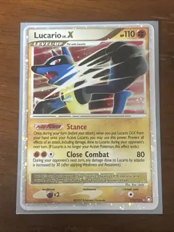 Pokemon Lucario LV.X Holo Card 122/123 Mysterious Treasures Series - Image 1