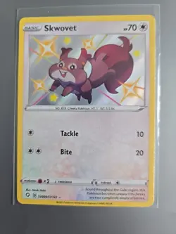 2 CARD LOT Skwovet SV099/SV122 , Greedent SV100/SV122 NM POKEMON Shining Fates - Image 3