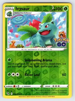 Ivysaur 002/078 2022 Pokemon GO Pokemon Card TCG Reverse Holo Uncommon - Nm/Vlp - Image 1