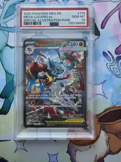 Pokemon Mega Lucario EX 179/132 Special Illustration Rare Holo PSA 10 - Image 1
