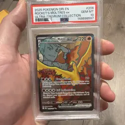 Rocket's Moltres ex 208/182 UPC Destined Rivals Stamped Promo Pokemon PSA 10 - Image 1