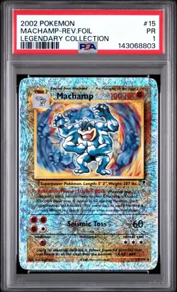 PSA 1 Machamp Reverse Holo Foil #15 Legendary Collection 2002 Pokemon WoTC PR - Image 1