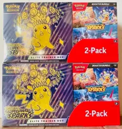 Pokemon Surging Sparks Elite Trainer Box + Booster Bundle, 2-pack - Costco - Image 1