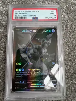 ZEKROM EX #172 Black White Rare EN-BLACK BOLT Pokemon TCG 2025 PSA 9 - Image 1