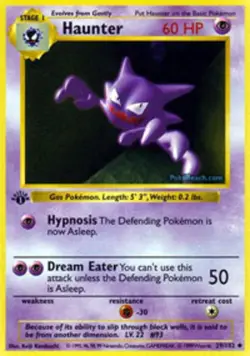 Haunter - 29/102 - Uncommon - 1st Edition DMG, English Pokemon Base Set - Image 1