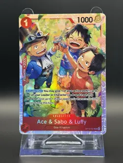 One Piece OP13-007 Ace & Sabo & Luffy SR EN Goa Kingdom NM - Image 2