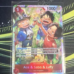 Namco One Piece CCG Ace & Sabo & Luffy OP13-007 Carrying on His Will Foil SR - Image 1