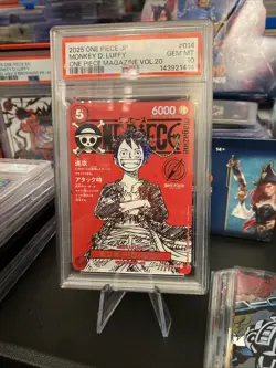 2025 One Piece JP Monkey D. Luffy #014 One Piece Magazine Vol. 20 PSA 10 - Image 1