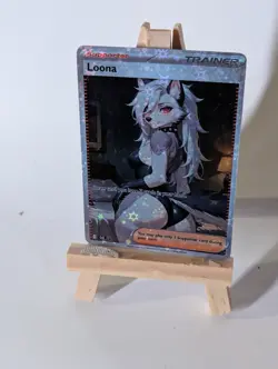 Loona Pokemon Trainer Card Full Art Sexy Waifu doujin ACG Custom Art Card - Image 1