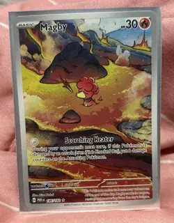 Pokemon Magby SV04 Paradox Rift 186/182 Illustration Rare Full Art Holo Card - Image 1