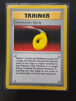 Pokemon TCG Devolution Spray Trainer Base Set 72/102 Shadowless Card - Image 1