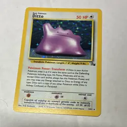 Pokemon TCG Fossil Ditto 3/62 Holo Rare Basic 50 HP Unlimited English Card - Image 3