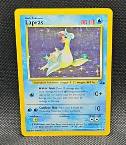 Pokemon TCG Lapras Fossil Holo Unlimited Rare Card 10/62 - Image 1