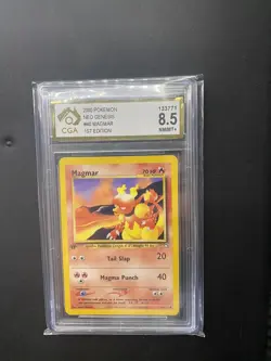 Pokemon Card Magmar 40/111 1st Edition Neo Genesis Near Mint CGA 8.5 - Image 1