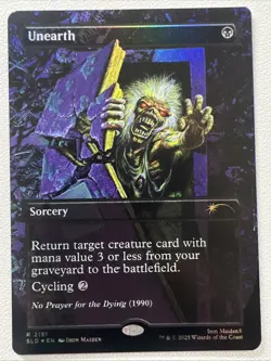 Unearth (2191) Borderless Rainbow Foil - Iron Maiden: Album Art Secret Lair MTG - Image 1