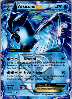 Articuno EX 25/135 Holo Rare EX Plasma Storm Pokemon VLP - Image 1