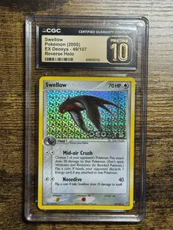 Pokemon Swellow EX Deoxys Reverse Holo #49 CGC 10 Pristine POP 1 - Image 1