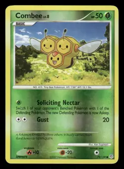 Pokemon Combee Common Diamond and Pearl 79/130 LP Reverse Holo - Image 1
