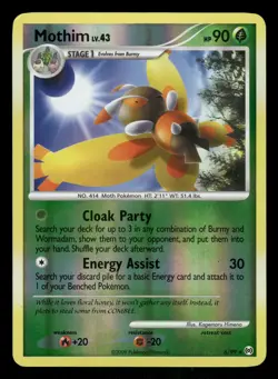Pokemon Mothim Holo Rare Arceus 6/99 LP Reverse Holo - Image 1