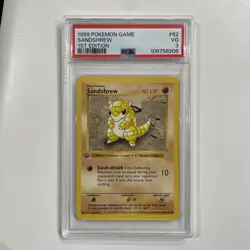1999 POKEMON SET 1ST EDITION #62/102 SANDSHREW PSA 3 - Image 1