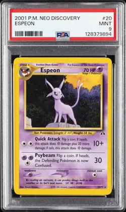 2001 POKEMON NEO DISCOVERY #20 ESPEON PSA 9 - Image 1