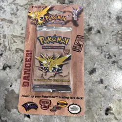 Pokemon Fossil Booster Blister Pack Zapdos Artwork 1999 WOTC Factory Sealed - Image 1