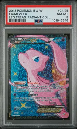 2013 POKEMON B&W LEGEND TREASURES RADIANT COLL #RC24 FULL ART/MEW EX PSA 8 - Image 1
