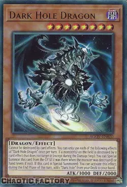 YUGIOH AGOV-EN020 Dark Hole Dragon Ultra Rare 1st Edition NM - Image 1