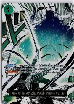 Demon Aura Nine Sword Style OP12-037-V2 Alternate Art One Piece Trading Card - Image 1
