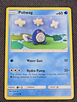 Poliwag 30/149 LP Non Holo Cute Clouds Asako Ito Crocheted Art Pokemon Card L24 - Image 1