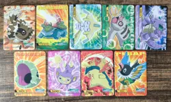 Set 9 Bandai Pokemon Kimewaza Kids Mini Cards Venusaur Jirachi Typhlosion....... - Image 1
