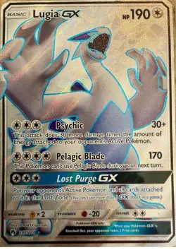 Pokemon TCG Lugia GX Full Art Holo Ultra Rare Card Lost Thunder 207/214 - Image 1