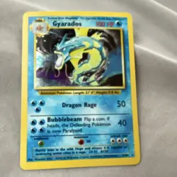 Pokemon Gyarados 6/102 Base Set Holo Rare Stage 1 100 HP English Card - Image 1