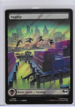 Swamp #307 Surge Foil - Teenage Mutant Ninja Turtles - TMNT MTG Mint - Image 1