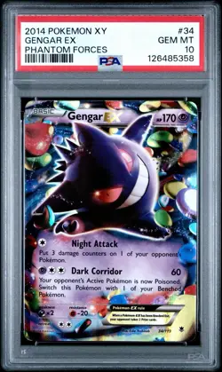 2014 Pokemon XY Gengar EX Phantom Forces #34 Gem Mint 10 PSA - Image 2