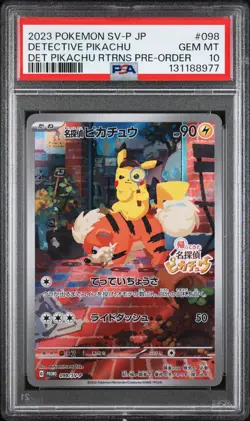 2023 POKEMON JPN SV-P PROMO #098 DETECTIVE PIKACHU PSA 10 - Image 1