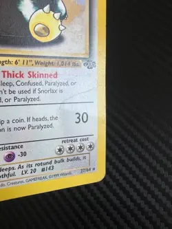 Pokemon TCG Snorlax 27/64 Non-Holo Jungle 1st Edition DMG - Image 3