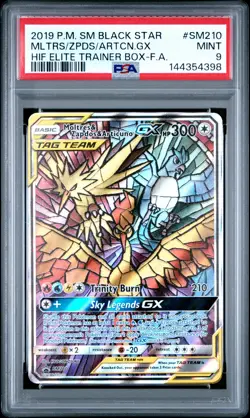 2019 POKEMON SM BLACK STAR PROMO FULL ART/MOLTRES & ZAPDOS & ARTICUNO GX PSA 9 - Image 1