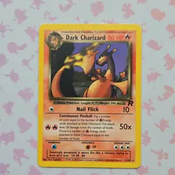 Pokemon TCG Dark Charizard Team Rocket Rare Unlimited 21/82 80HP 2000 Regular - Image 1