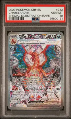 2023 POKEMON OBF EN-OBSIDIAN FLAMES #223 CHARIZARD EX PSA 10 - Image 1
