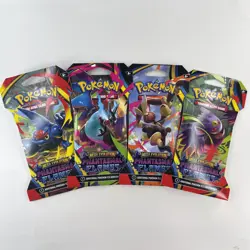 Art Set Pokemon Mega Evolution Phantasmal Flames 4x Sleeved Booster Pack Art Set - Image 1