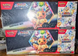 2 Pokemon Prismatic Evolutions Surprise Box & Booster Sam's Club Bundle NEW - Image 1