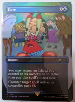 Daze (Rainbow Foil) Secret Lair Drop Foil,SpongeBob Magic The Gathering MTG M/NM - Image 1