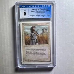 MTG Unlimited Swords to Plowshares U W CGC 9 Quad Mint 1993 - Image 1