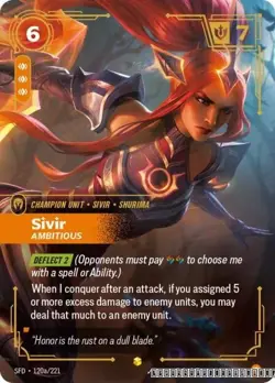 Sivir - Ambitious (Alternate Art) [SFD - 120a/221] - NM [Foil] TCG Riftbound - Image 1