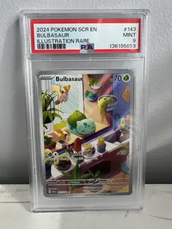 2024 POKEMON STELLAR CROWN #143/142 BULBASAUR ILLUSTRATION RARE PSA 9 - Image 1