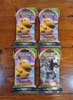 Pokemon TCG VIVID VOLTAGE Sleeved Booster Packs set Of 4 Factory Sealed New Pack - Image 1