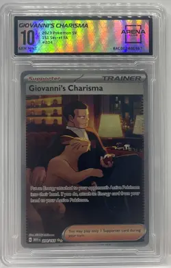 Pokemon Giovanni's Charisma 204/165 SIR English Scarlet Violet 151 ARENA CLUB 10 - Image 1