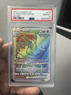 Pokemon Mewtwo VSTAR 079/078 Pokemon GO Secret Rare Holo 280 HP PSA 10 - Image 2